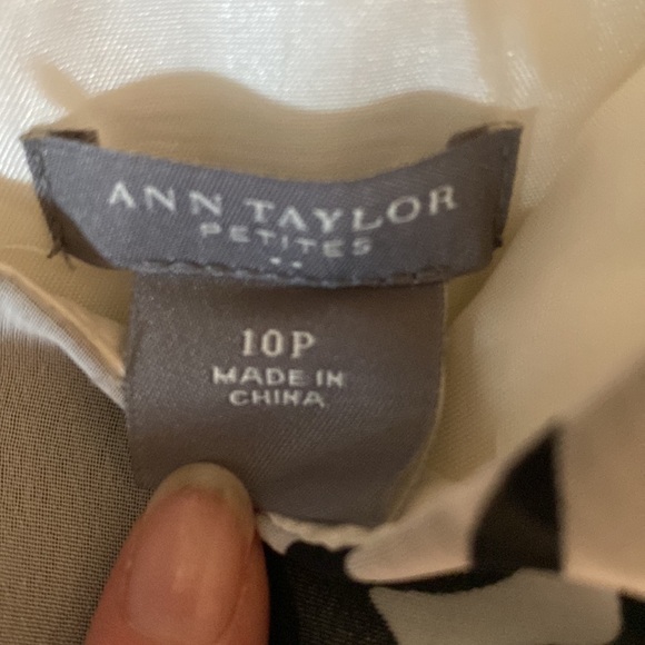 Ann Taylor size 10p black and white strapless dress net - Picture 3 of 5